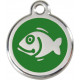 Fish, Green Identity Medals, engraved iron tag for cats