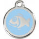 Fish, Light Blue Identity Medals, engraved iron tag for cats