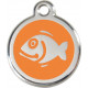 Fish, Orange Identity Medals, engraved iron tag for cats