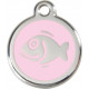 Fish, Pink Identity Medals, engraved iron tag for cats