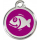 Fish, Purple Identity Medals, engraved iron tag for cats