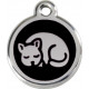 Sleeping cat, Black Identity Medals, engraved iron tag for cats, kitten kitty sleep