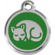 Sleeping cat, green Identity Medals, engraved iron tag for cats, kitten kitty sleep