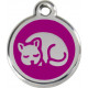Sleeping cat, purple Identity Medals, engraved iron tag for cats, kitten kitty sleep