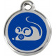 Funny Mouse, Navy Blue Identity Medals, engraved iron tag for cats