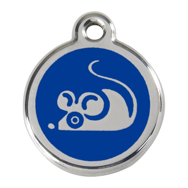 Funny Mouse, Navy Blue Identity Medals, engraved iron tag for cats
