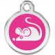 Funny Mouse, Fuschia pink Identity Medals, engraved iron tag for cats