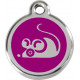 Funny Mouse, Purple Identity Medals, engraved iron tag for cats
