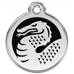 Dragon Identity Medal black cat and dog, engraved iron tag