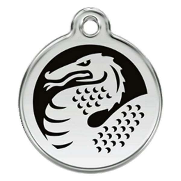 Dragon Identity Medal black cat and dog, engraved iron tag