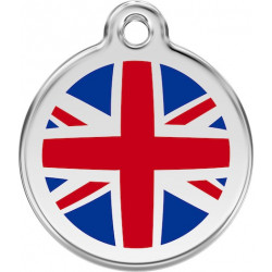 Great Britain Flag Identity Medal cat and dog, engraved iron tag england