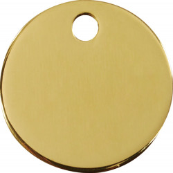Circle shaped Identity Medal Golden brass cat and dog, engraved iron tag