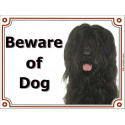 Portal Sign, 2 Sizes Beware of Dog, Black Briard head