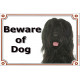 gate sign 2 sizes beware of dog briard black head plaque panel placard