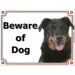 gate sign 2 sizes beware of dog Beauceron head plaque panel placard beauce french sherpherd