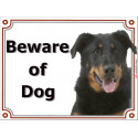 Portal Sign, 2 Sizes Beware of Dog, Beauceron head