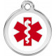 Medical emergency, red Identity Medals cat and dog, tag medallion engraved diabetic