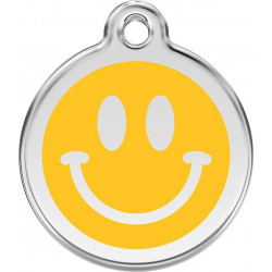 Yellow Smiley Identity Medals, cat and dog