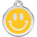 Yellow Smiley Identity Medals, cat and dog