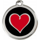Heart Identity Medal black and red cat and dog, tag
