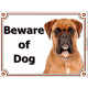 Portal Sign, 2 Sizes Beware of Dog, Fawn Boxer head German orange dog Gate plate