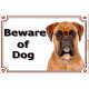 Portal Sign, 2 Sizes Beware of Dog, Fawn Boxer head German orange dog Gate plate