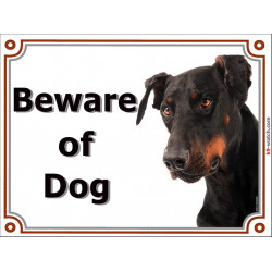 Dobermann, portal Sign "Beware of Dog" 2 Sizes C