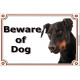 Dobermann head, portal Sign "Beware of Dog" gate plate door photo