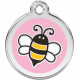 Pink colour Identity Medal Bee cat and dog, engraved security tag