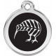 Kiwi bird of New Zealand Identity Medals delivered engraved for dogs and cats, black tag