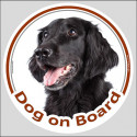 Flat Coated Retriever, car sticker "Dog on board" 15 cm