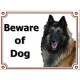 Portal Sign, 2 Sizes Beware of Dog, Tervuren Belgian Shepherd Dog head Gate Plate