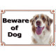 Portal Sign, 2 Sizes Beware of Dog, Red Merle Australian Shepherd head, Gate Plate Aussie