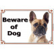 Portal Sign, 2 Sizes Beware of Dog, Red Fawn French Bulldog head, Gate plate Frenchie
