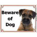 Portal Sign, 2 Sizes Beware of Dog, Border Terrier head