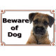 Portal Sign, 2 Sizes Beware of Dog, Border Terrier head, Gate plate