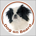 Circle sticker "Dog on board" 15 cm, Japanese Chin Head