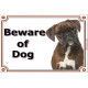 Portal Sign, 2 Sizes Beware of Dog, Brindle German Boxer head, Gate plate