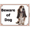 Portal Sign, 2 Sizes Beware of Dog, Basset Hound head, Gate plate Hund