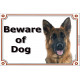 Portal Sign, 2 Sizes Beware of Dog, Medium-Hair German Shepherd head, Gate plate Deutsch