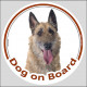 Laekenois, car circle sticker "Dog on board" 15 cm