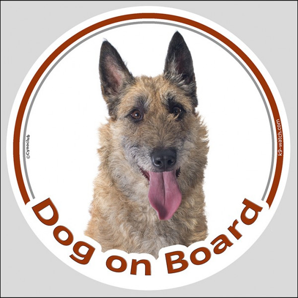 Belgian Laekenois, circle sticker "Dog on board" decal label shepherd belgium photo notice