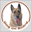 Laekenois, car circle sticker "Dog on board" 15 cm