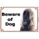 Portal Sign, 2 Sizes Beware of Dog, red black mask Afghan Hound head, Gate plate fawn persan greyhound
