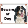 Portal Sign, 2 Sizes Beware of Dog, Bernese Mountain Dog head, Gate plate portal placard panel Berner Cattle Sennenhund