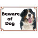 Portal Sign, 2 Sizes Beware of Dog, Bernese Mountain Dog head, Gate plate portal placard panel Berner Cattle Sennenhund