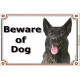 Portal Sign, 2 Sizes Beware of Dog, Brindle Dutch Shepherd head, gate plate portal placard panel