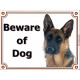 Portal Sign, 2 Sizes Beware of Dog, Short-Hair German Shepherd head, Gate plate Medium Haired GSD Portal placard panel