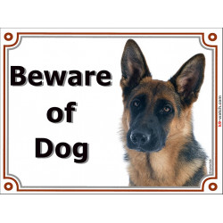 Portal Sign, 2 Sizes Beware of Dog, Short-Hair German Shepherd head