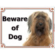 Portal Sign, 2 Sizes Beware of Dog, Fawn Briard head, berger de Brie placard portal, door plate